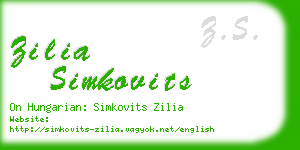zilia simkovits business card